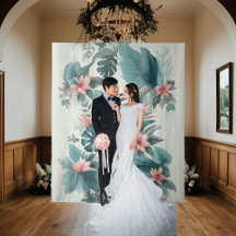 Light Tropical Essence Wedding Backdrop