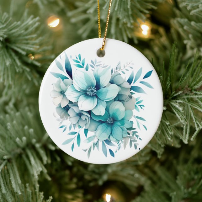 Light Turquoise Floral Ornament (Tree)