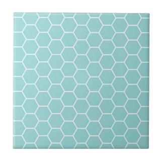 Light Turquoise Hexagon Honeycomb Pattern Tile