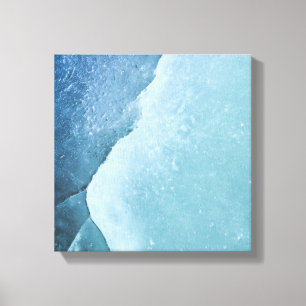 Light Turquoise Ice Abstract Art Canvas Print