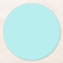 Light Turquoise Round Paper Coaster