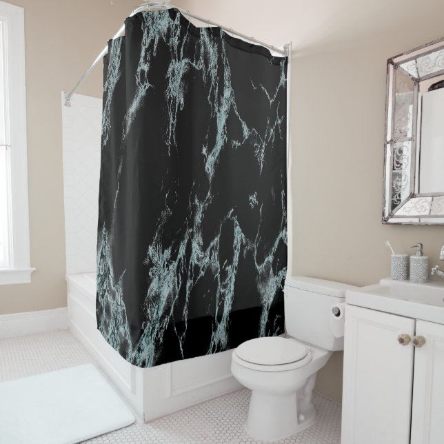 Light Turquoise Vein Black Marble Look (In Situ)