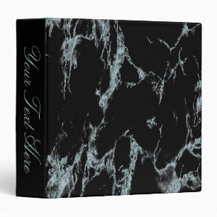 Light Turquoise Vein Black Marble Look Binder