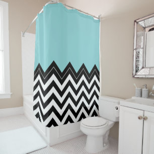 Light Turquoise White Black Zigzag Stripes Pattern