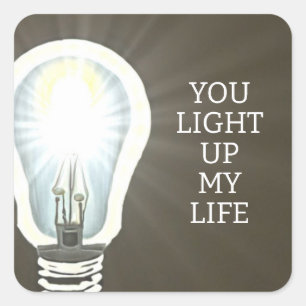 Light up my life square sticker