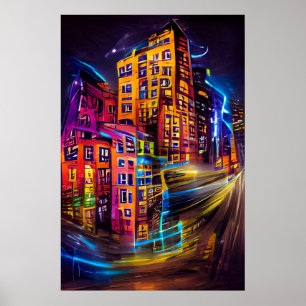 Light Up The Night 1 - Vivid Color Poster