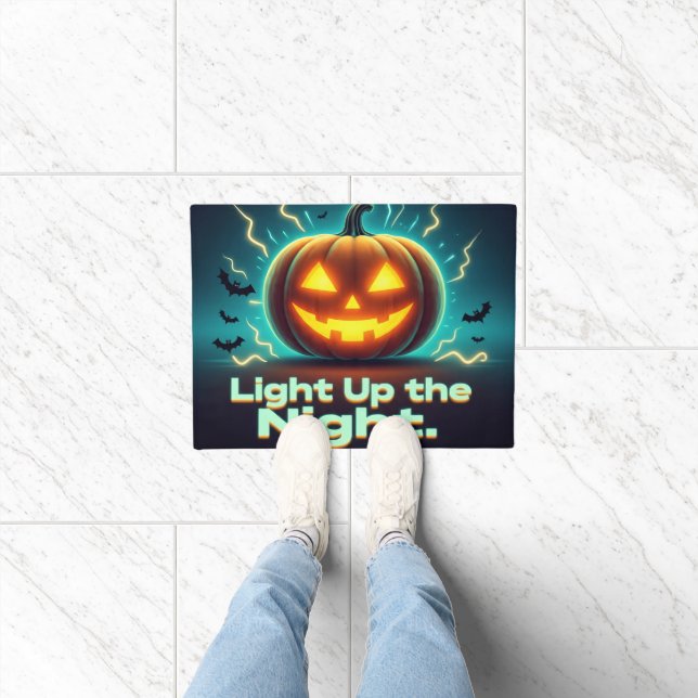 Light Up the Night Jack-O-Lantern Halloween Doormat (Indoor)