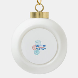 Light up the sky ceramic ball christmas ornament