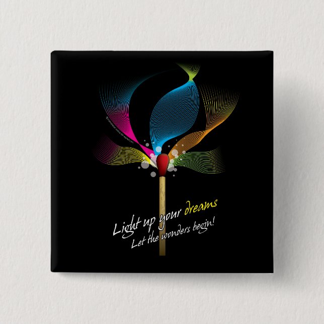 Light Up Your Dreams 2 Inch Square Button (Front)