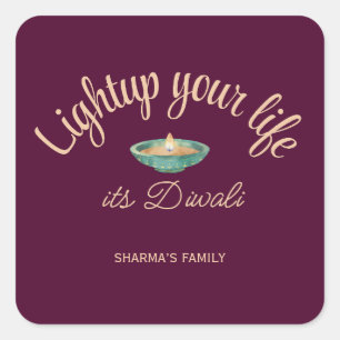 Light up your life it’s Diwali Square Sticker