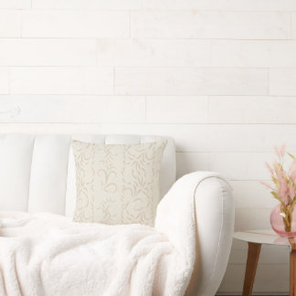 Light Vanilla and Beige Swirls Throw Pillow