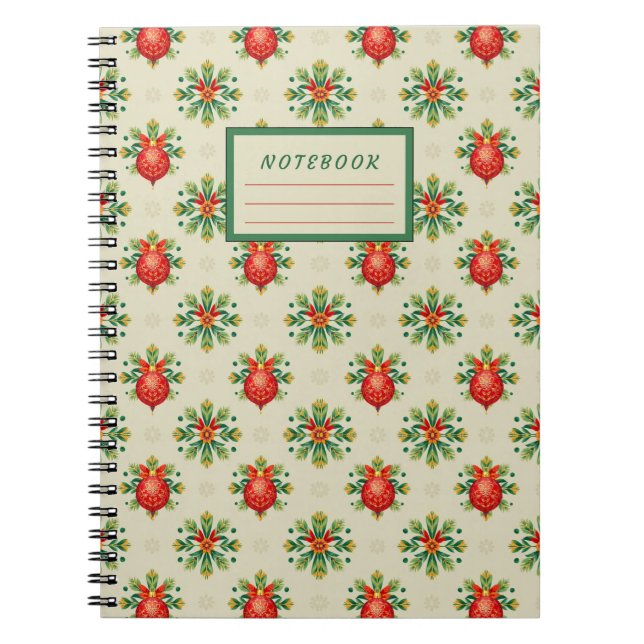 Light Vintage Christmas Pattern Softcover Notebook (Front)