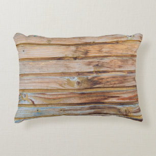 Light Vintage Wooden Planks Background Floor. Hori Accent Pillow