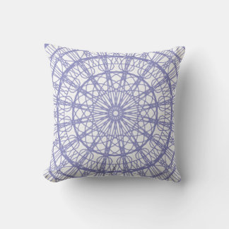 Light Violet and White Mandala Throw Pillow