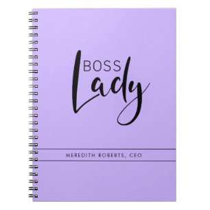 Light Violet Boss Lady Logo Personalized Notebook