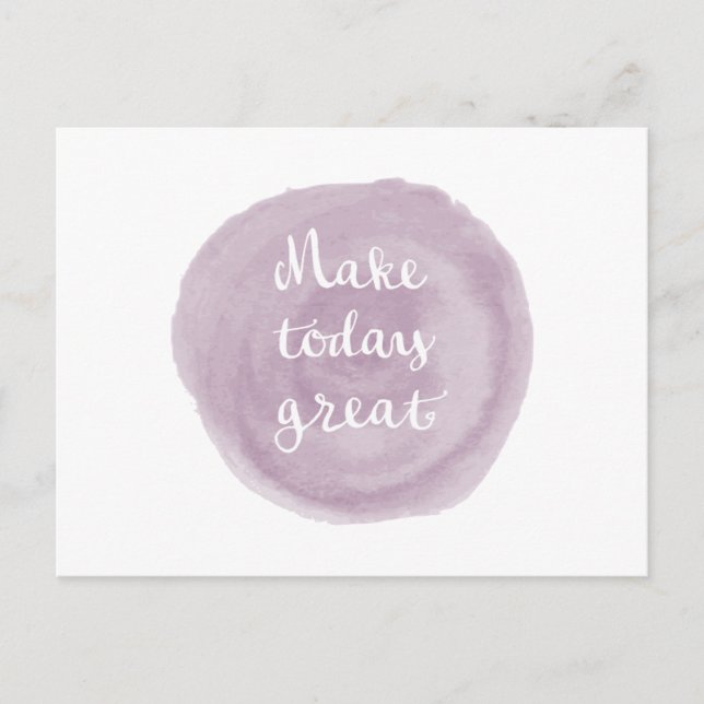 Light Violet Watercolor Inspirational Postcard (Front)