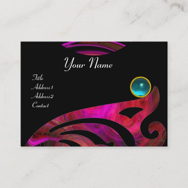 LIGHT VORTEX AQUAMARINE blue pink black red violet Business Card (Front)