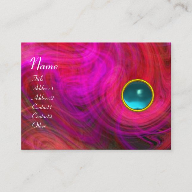 LIGHT VORTEX  AQUAMARINE pink purple red yellow Business Card (Front)
