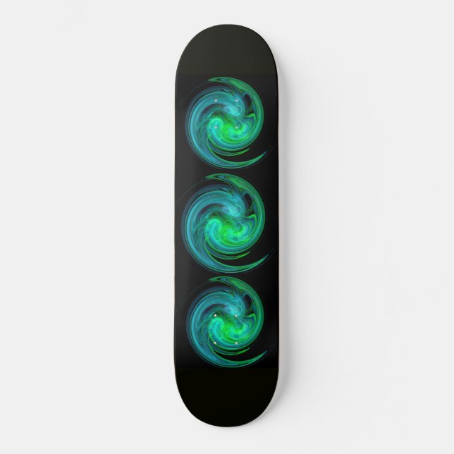 LIGHT VORTEX ,black blue green Skateboard (Front)