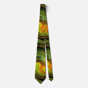 LIGHT VORTEX ,black green yellow orange Tie