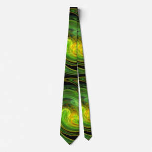 LIGHT VORTEX ,black green yellow Tie