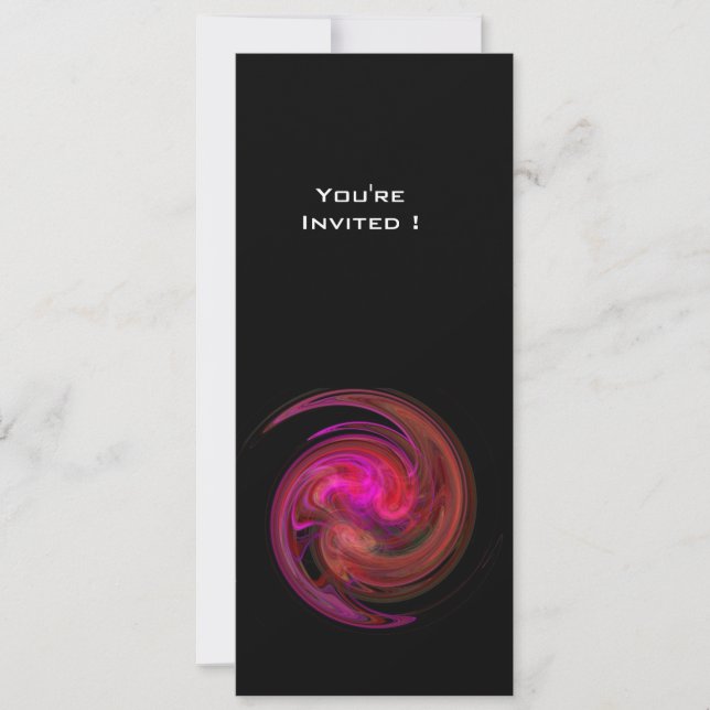 LIGHT VORTEX bright pink red violet purple black Invitation (Front)