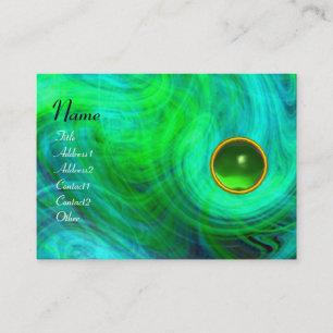 LIGHT VORTEX  EMERALD green yellow orange blue Business Card