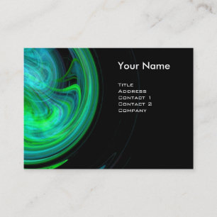 LIGHT VORTEX MONOGRAM Vibrant black blue green Business Card