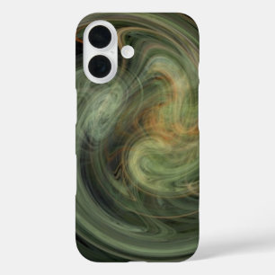 LIGHT VORTEX / Orange Grey Abstract iPhone 16 Case