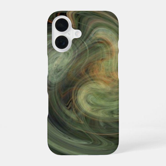 LIGHT VORTEX / Orange Grey Abstract iPhone 16 Case (Back)