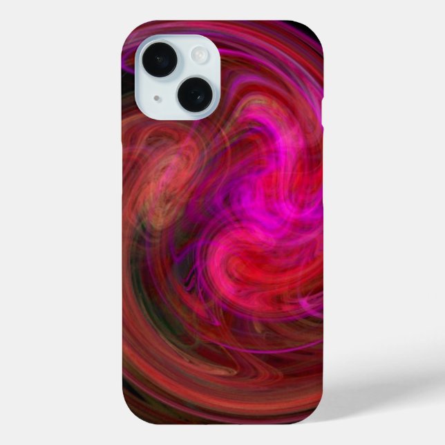 LIGHT VORTEX Pink Fuchsia Red Abstract Fractals Case-Mate iPhone Case (Back)