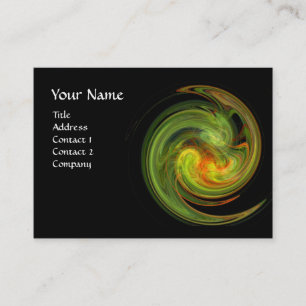 LIGHT VORTEX ,vibrant black green yellow orange Business Card