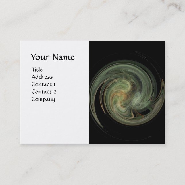 LIGHT VORTEX ,vibrant black grey Business Card (Front)