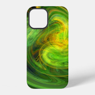 LIGHT VORTEX / Vibrant Yellow Green Abstract iPhone 12 Case