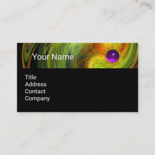 LIGHT VORTEX Yellow Black Purple Gem Monogram Business Card