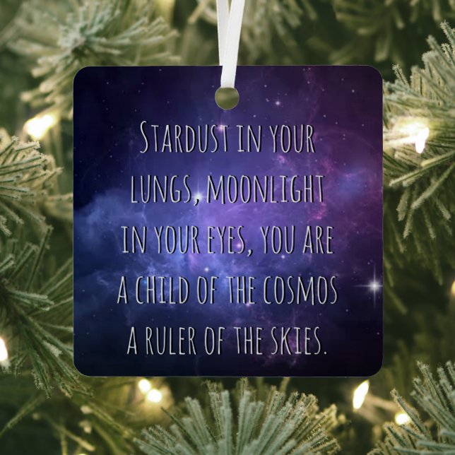 Light Warrior Cosmos Poem Metal Ornament (Insitu)