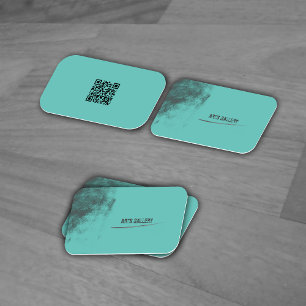Light Water Colour Graffiti Smudged Qr Code Business Card