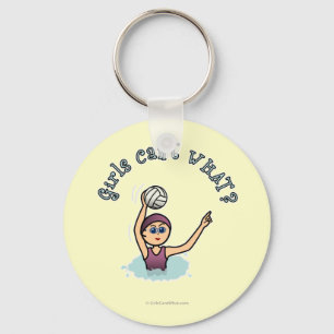 Light Water Polo Player Girl Keychain