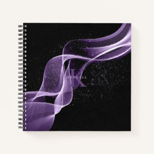 Light Wave and Stardust Monogram Lavender ID781 Notebook