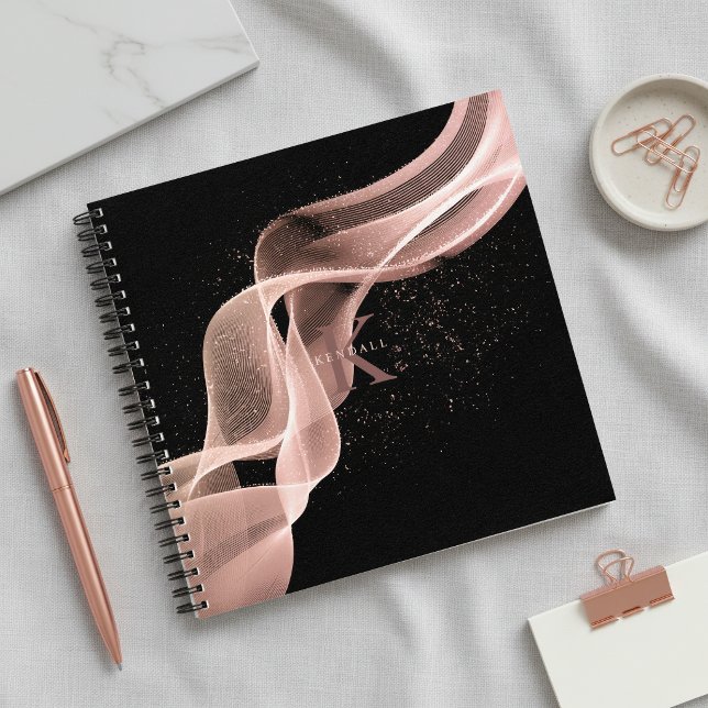 Light Wave and Stardust Monogram Rose Gold ID781 Notebook (Creator Uploaded)