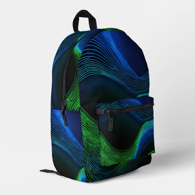 Light Wave Printed Backpack (Back Corner Left)
