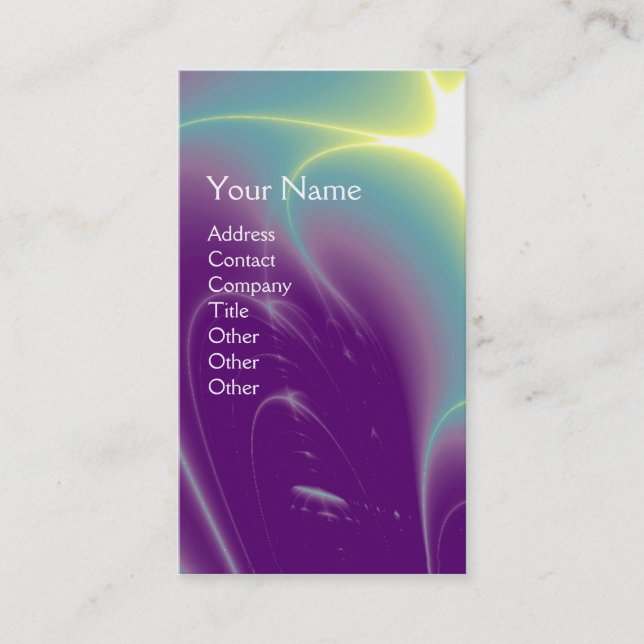 LIGHT WAVES MONOGRAM ,Violet Purple,White Business Card (Front)