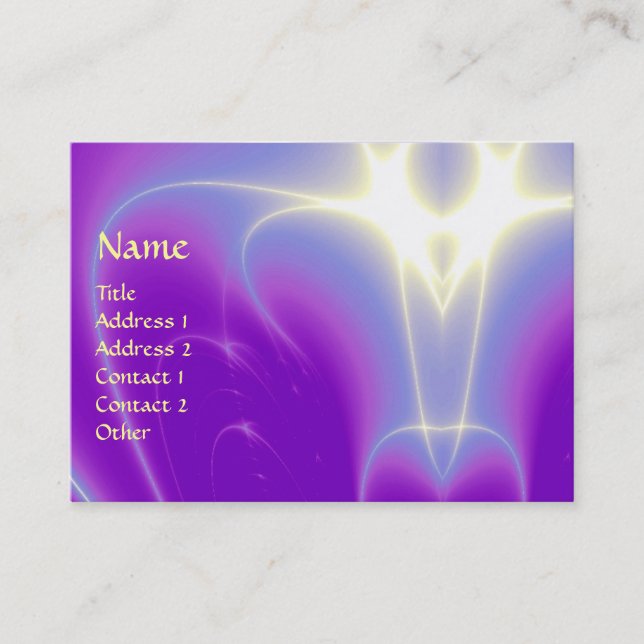 LIGHT WAVES, Violet,Purple,White Business Card (Front)
