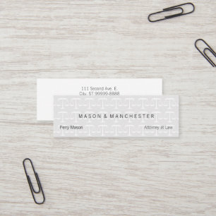 Light White "Watermark Style" Scales of Justice Mini Business Card