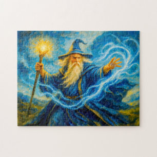 Light-wielding mage in fantasy oil art jigsaw puzzle