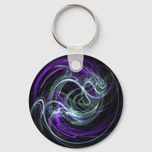 Light Within - Violet & Indigo Swirls Keychain (Front)