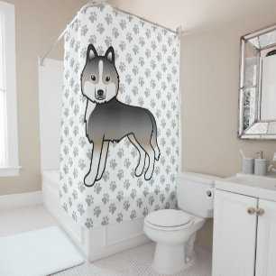 Light Wolf Grey Siberian Husky Cute Cartoon Dog