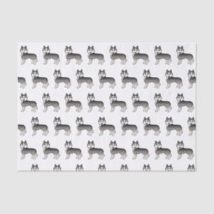 Light Wolf Grey Siberian Husky Cute Dog Pattern Tissue Paper