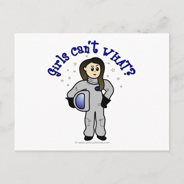 Light Woman Astronaut Postcard (Front)