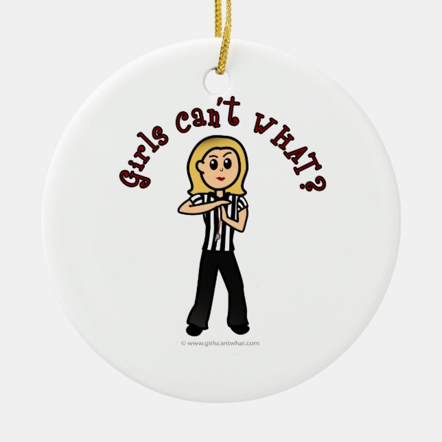 Light Woman Referee Ceramic Ornament (Front)